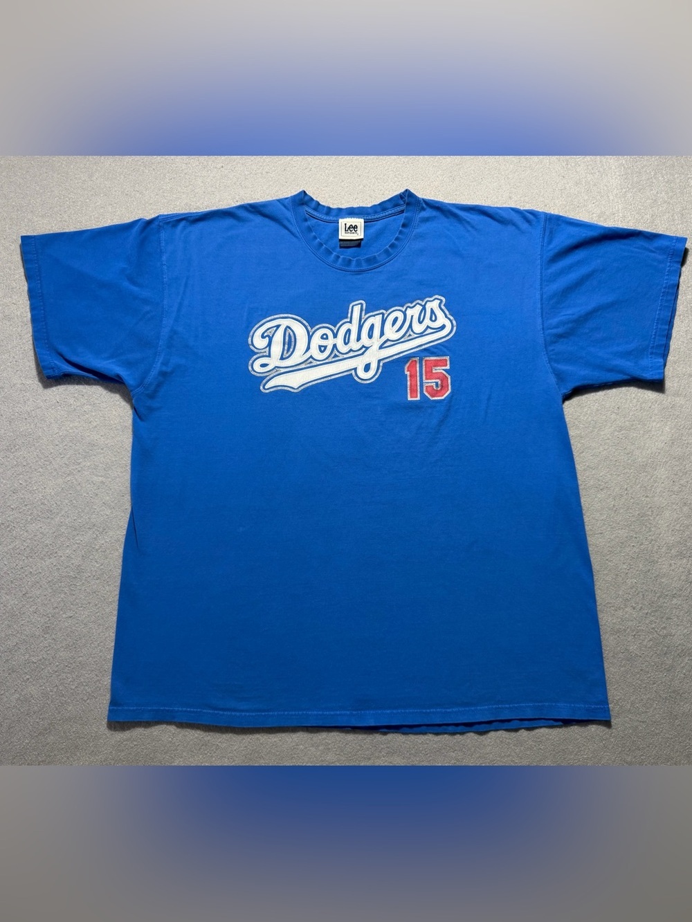 Vintage Lee Sport Los Angeles Dodgers Rafael Furcal #15 T-Shirt Blue XL